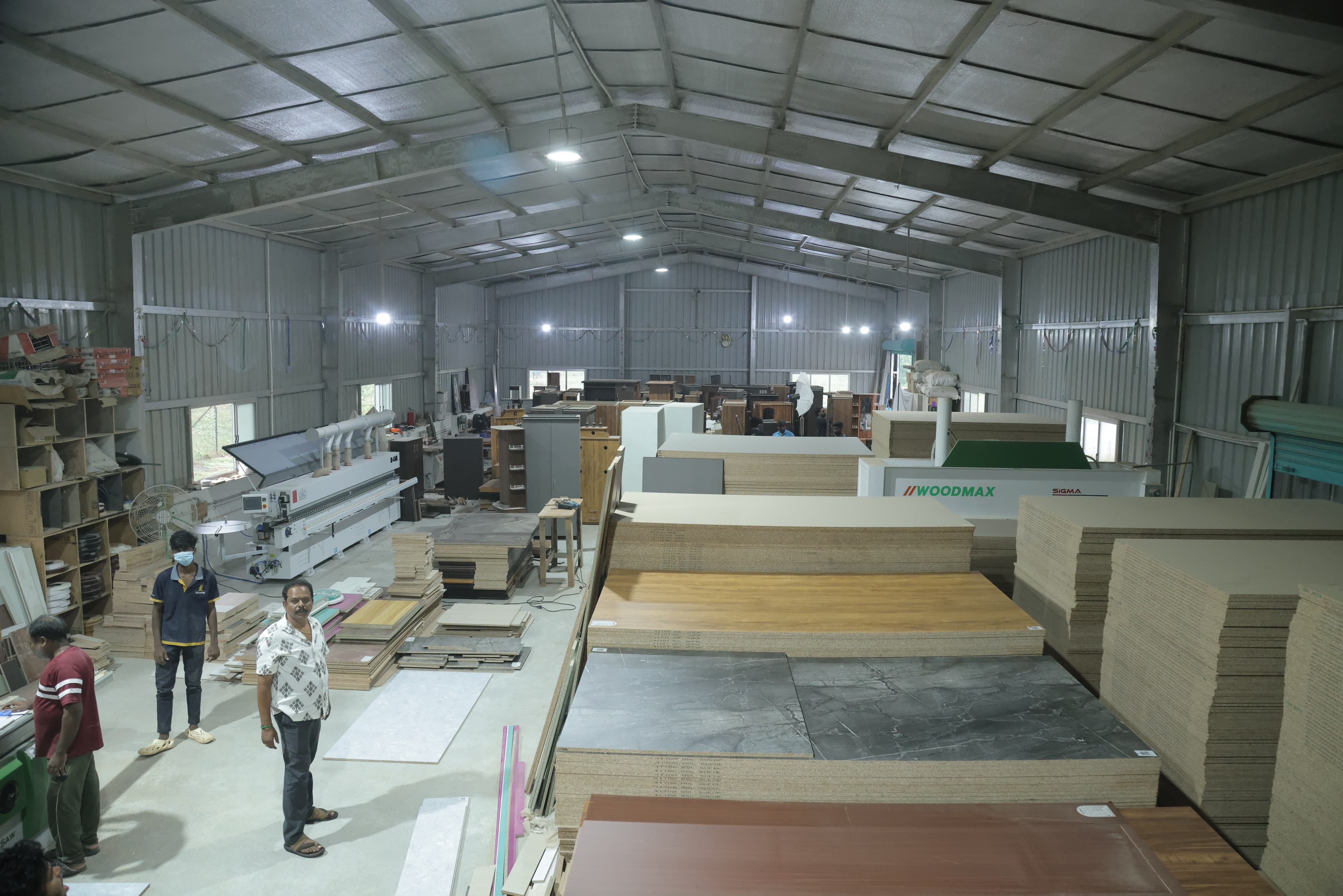 Sri Lakshmi Interiors manufacturing floor in Virudhachalam